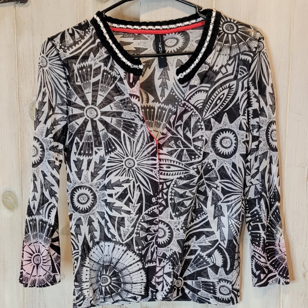 Marc Cain Patterned Sheer Top